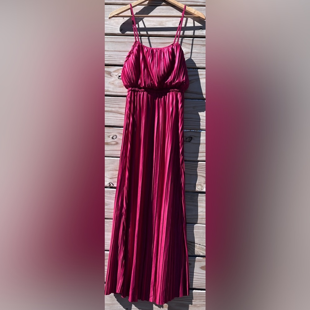 Zara Vibrant Pink Maxi Dress NWOT size Small - Flowy Goddess Wedding Vacation